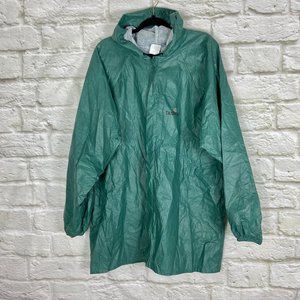 DRI DUCKS Jacket Green Rain Jacket Size XLarge Lightweight Jacket w/Hood Zipper